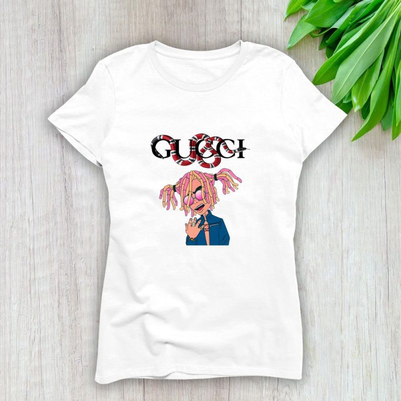 Gucci Gang Lil Pump Snake Lady T-Shirt Luxury Tee For Women LDS1358