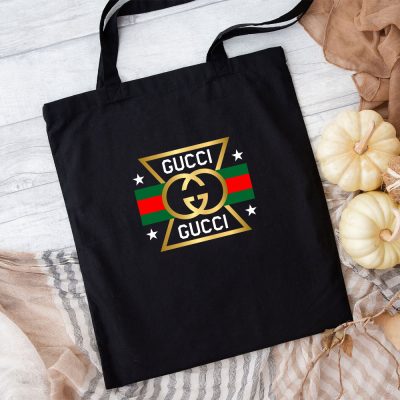 Gucci Gold Logo Cotton Canvas Tote Bag TTB1349