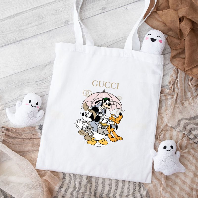 Gucci Mickey Mouse And Friend Cotton Canvas Tote Bag TTB1393