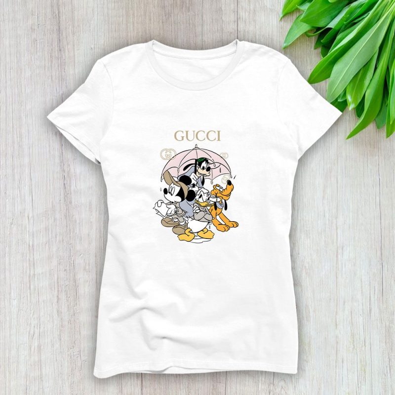 Gucci Mickey Mouse And Friend Lady T-Shirt Luxury Tee For Women LDS1395