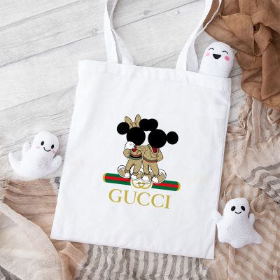 Gucci Mickey Mouse And Minnie Mouse Couple Cotton Canvas Tote Bag TTB1337