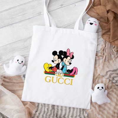 Gucci Mickey Mouse And Minnie Mouse Couple Cotton Canvas Tote Bag TTB1468