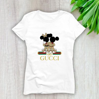 Gucci Mickey Mouse And Minnie Mouse Couple Lady T-Shirt Luxury Tee For Women LDS1339