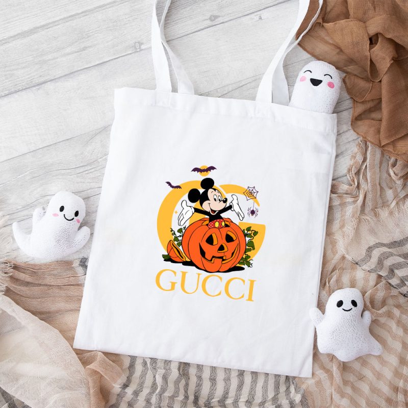 Gucci Mickey Mouse Halloween Cotton Canvas Tote Bag TTB1474