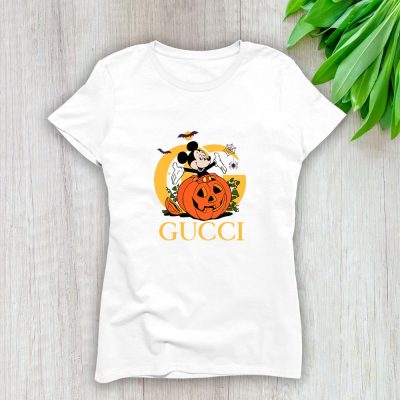 Gucci Mickey Mouse Halloween Lady T-Shirt Luxury Tee For Women LDS1476