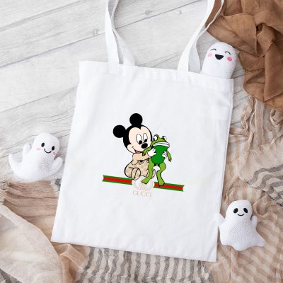 Gucci Mickey Mouse Kid And Frog Cotton Canvas Tote Bag TTB1469