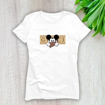 Gucci Mickey Mouse Lady T-Shirt Luxury Tee For Women LDS1389