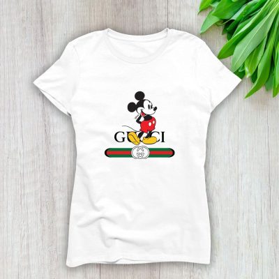 Gucci Mickey Mouse Lady T-Shirt Luxury Tee For Women LDS1397