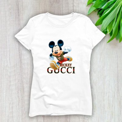 Gucci Mickey Mouse Lady T-Shirt Luxury Tee For Women LDS1420