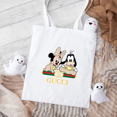 Gucci Minnie Mouse And Goofy Kid Cotton Canvas Tote Bag TTB1389