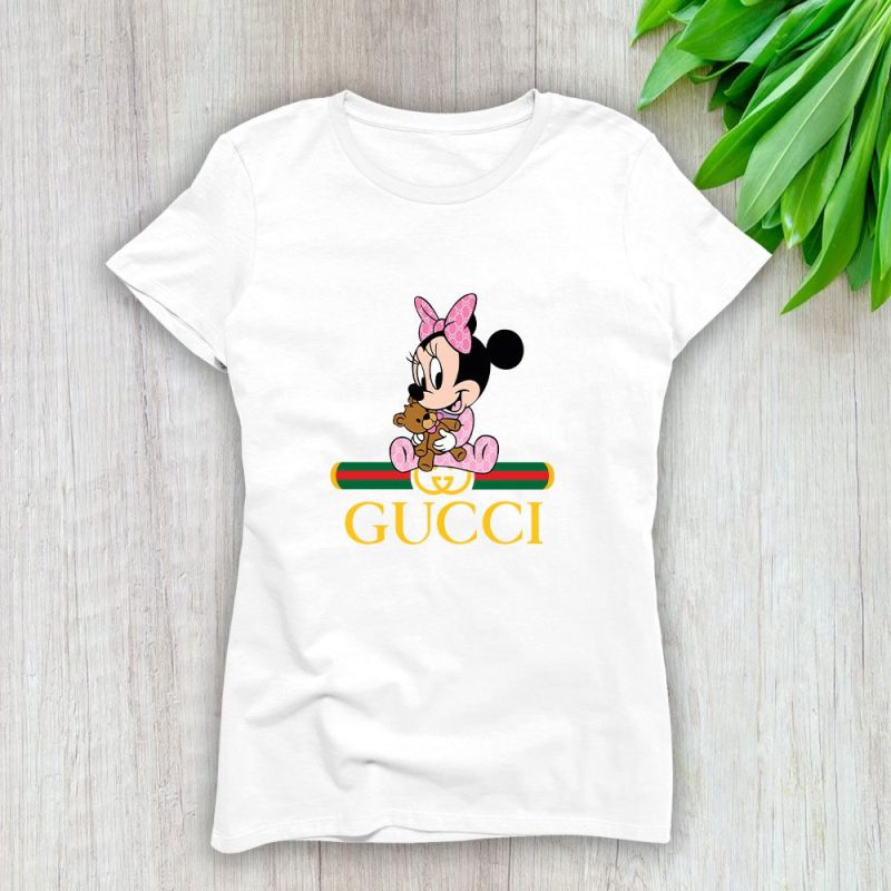 Gucci Minnie Mouse Kid Lady T-Shirt Luxury Tee For Women LDS1340