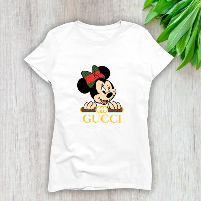 Gucci Minnie Mouse Lady T-Shirt Luxury Tee For Women LDS1345