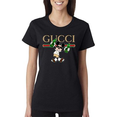 Gucci Stripe Mickey Women Lady T-Shirt