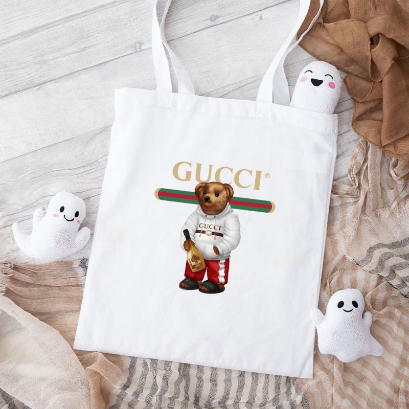 Gucci Teddy Bear Cotton Canvas Tote Bag TTB1388