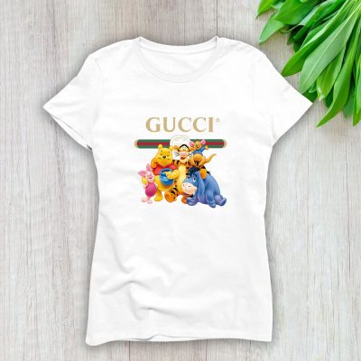 Gucci Winnie The Pooh Family Lady T-Shirt Luxury Tee For Women LDS1464