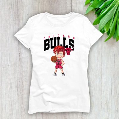 Hanamichi Sakuragi X Slam Dunk X Chicago Bulls Team X NBA X Basketball Lady T-Shirt Women Tee For Fans TLT2897