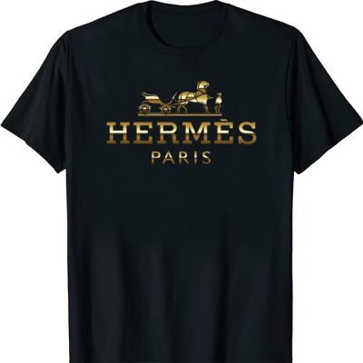 Hermes Paris Horse Gold Original Logo Unisex T-Shirt TTB2929