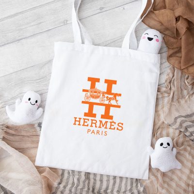 Hermes Paris Horse Logo Cotton Canvas Tote Bag TTB1508