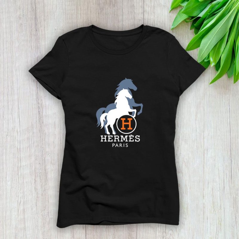 Hermes Paris Horse Logo Lady T-Shirt Luxury Tee For Women LDS1503