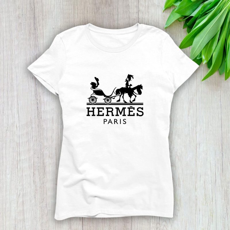 Hermes Paris Horse Logo Lady T-Shirt Luxury Tee For Women LDS1505