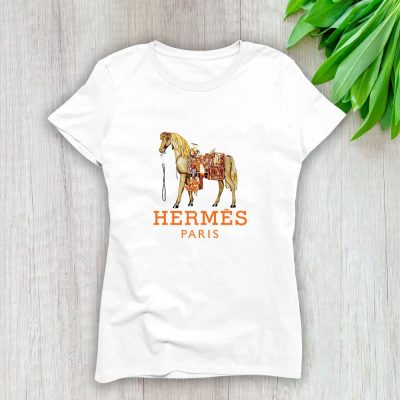 Hermes Paris Horse Original Logo Lady T-Shirt Luxury Tee For Women LDS1511