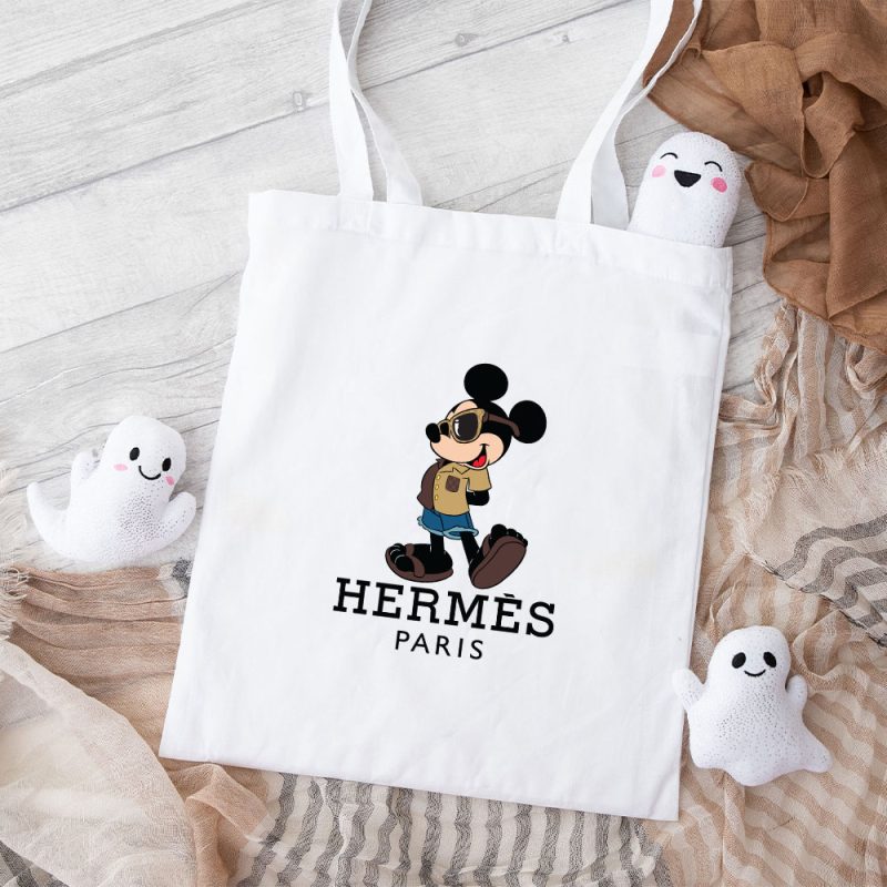 Hermes Paris Mickey Mouse Cotton Canvas Tote Bag TTB1523