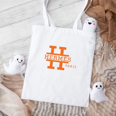 Hermes Paris Original Logo Cotton Canvas Tote Bag TTB1505