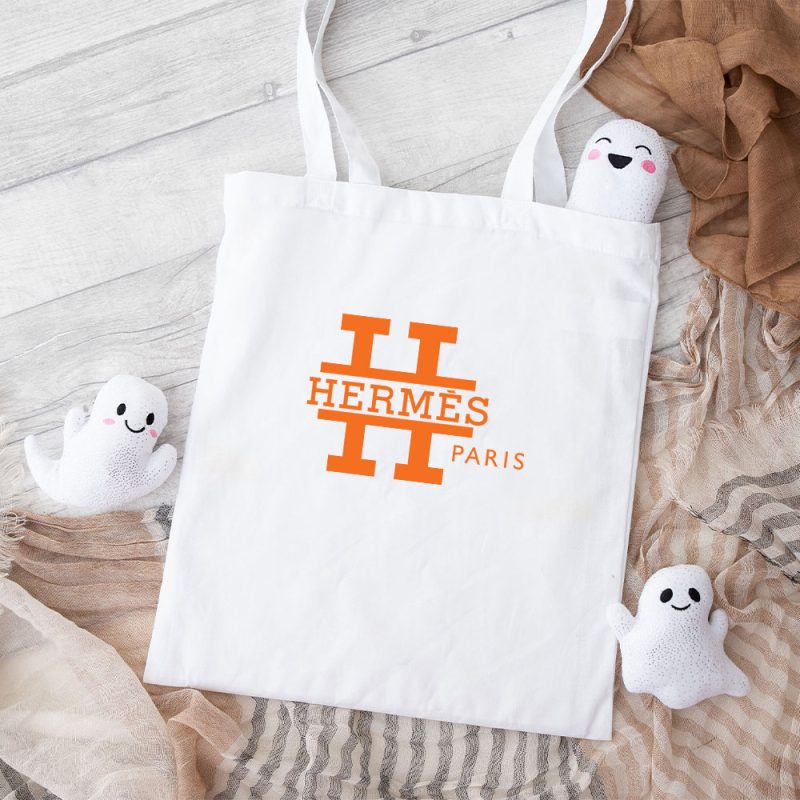 Hermes Paris Original Logo Cotton Canvas Tote Bag TTB1505