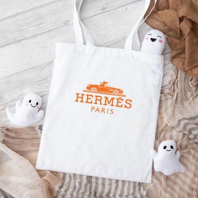 Hermes Paris Rolls Royce Logo Cotton Canvas Tote Bag TTB1506