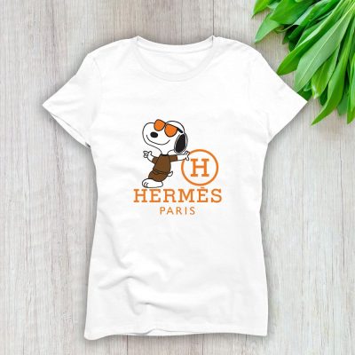 Hermes Paris Snoopy Lady T-Shirt Luxury Tee For Women LDS1524