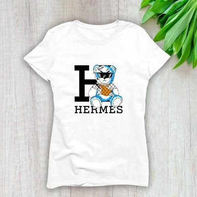 Hermes Teddy Bear Cool Lady T-Shirt Luxury Tee For Women LDS1528