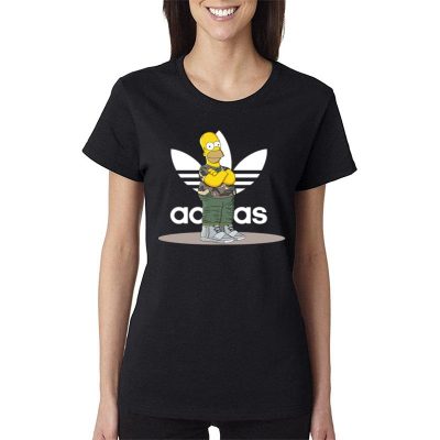 Homer Simpson Bape Camo Adidas Women Lady T-Shirt