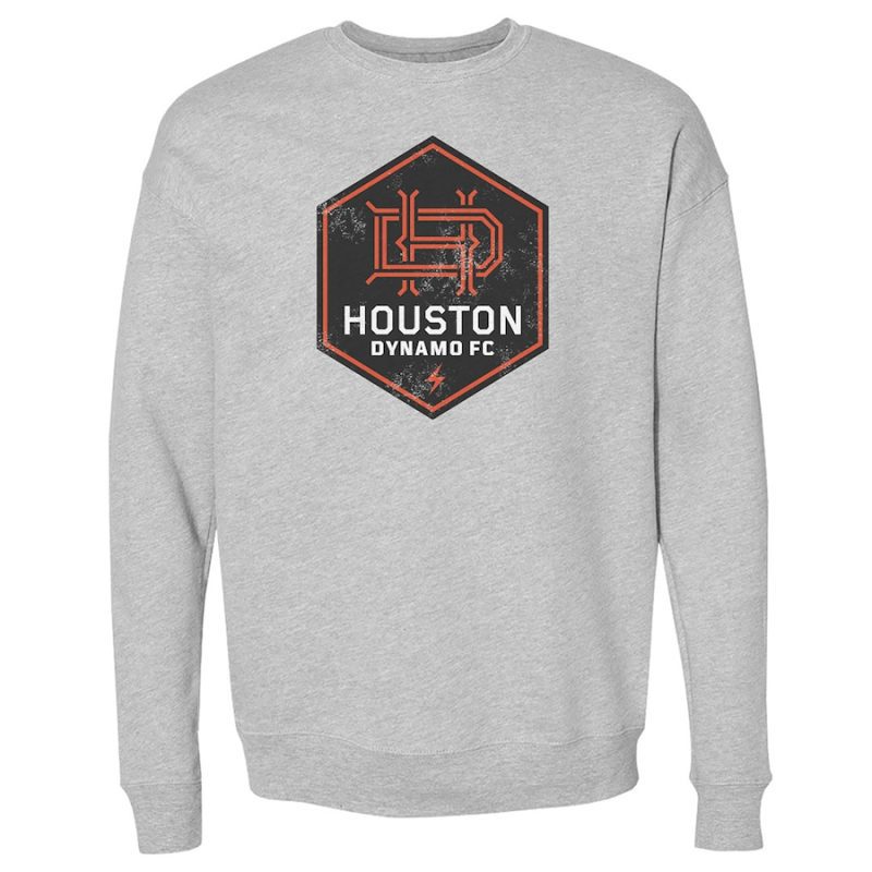 Houston Dynamo FC Vintage Primary Logo Pullover Sweatshirt - Heather Gray
