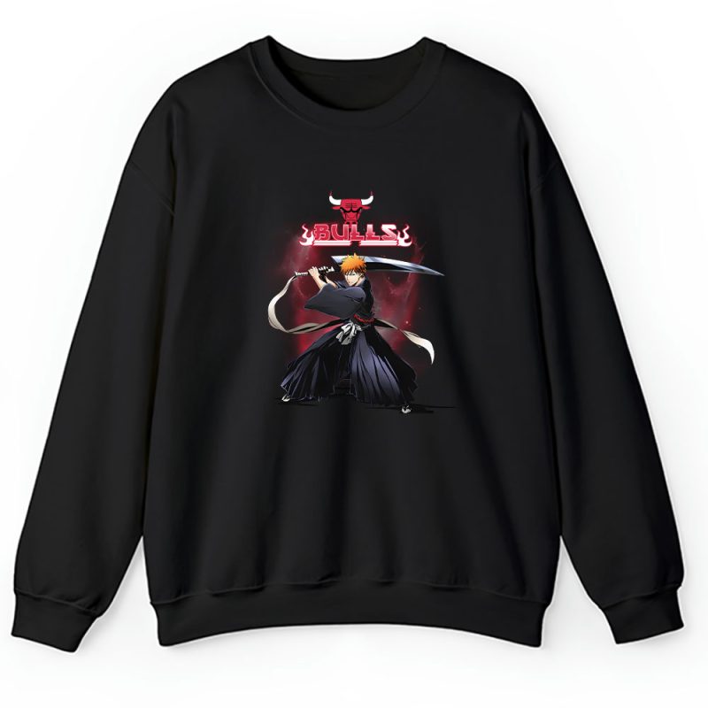 Ichigo Kurosaki X Bleach X Chicago Bulls Team X NBA X Basketball Unisex Sweatshirt TAS3111