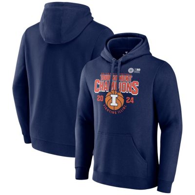 Illinois Fighting Illini 2024 Big Ten Basketball Conference Tournament Champions Pullover Hoodie- Navy