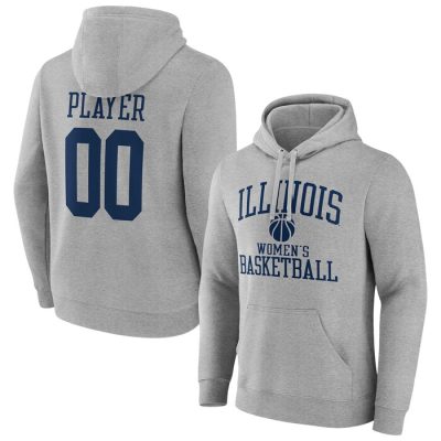Illinois Fighting Illini Basketball Pick-A-Player NIL Gameday Tradition Pullover Hoodie - Gray