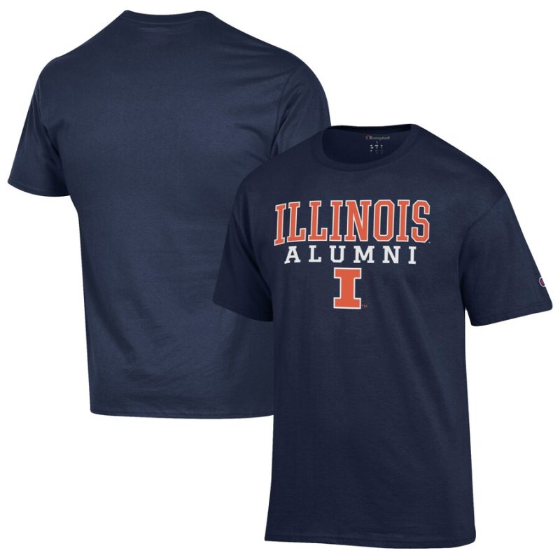 Illinois Fighting Illini Champion Alumni Logo Stack T-Shirt - Navy