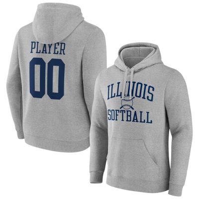 Illinois Fighting Illini Softball Pick-A-Player NIL Gameday Tradition Pullover Hoodie - Gray