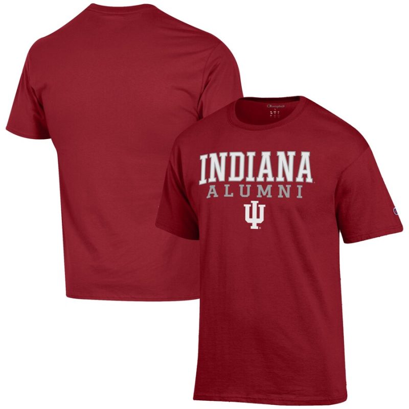 Indiana Hoosiers Champion Alumni Logo Stack T-Shirt - Crimson