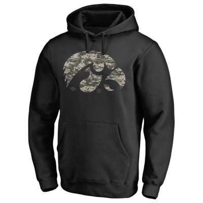 Iowa Hawkeyes Camo Cloak Pullover Hoodie - Black