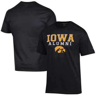 Iowa Hawkeyes Champion Alumni Logo Stack T-Shirt - Black