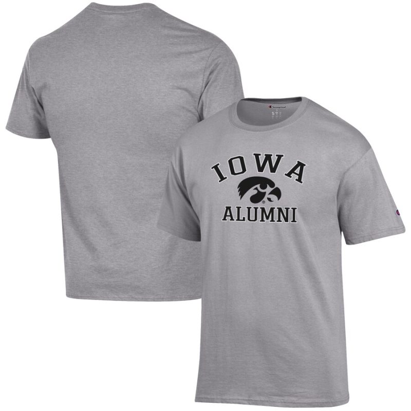 Iowa Hawkeyes Champion Alumni Logo T-Shirt - Gray