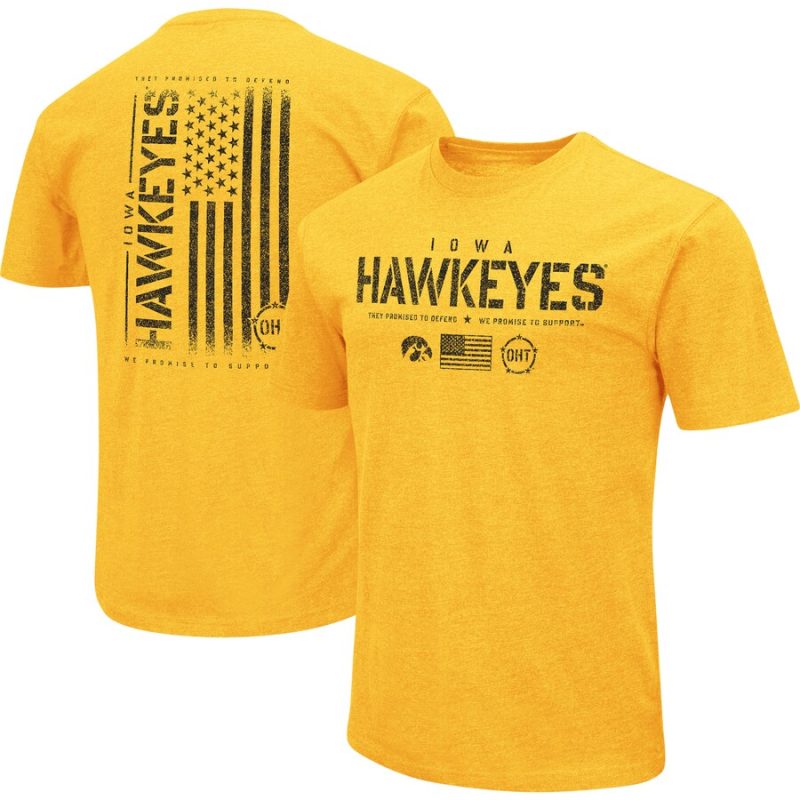 Iowa Hawkeyes Colosseum OHT Military Appreciation Flag 2.0 T-Shirt - Gold