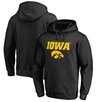 Iowa Hawkeyes Team Lockup Pullover Hoodie - Black