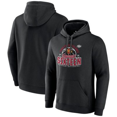 Iowa State Cyclones 2024 NCAA Basketball Tournament March Madness Sweet Sixteen Defensive Stance Pullover Hoodie- Black