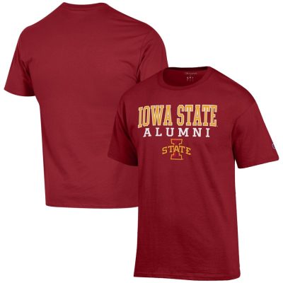 Iowa State Cyclones Champion Alumni Logo Stack T-Shirt - Cardinal