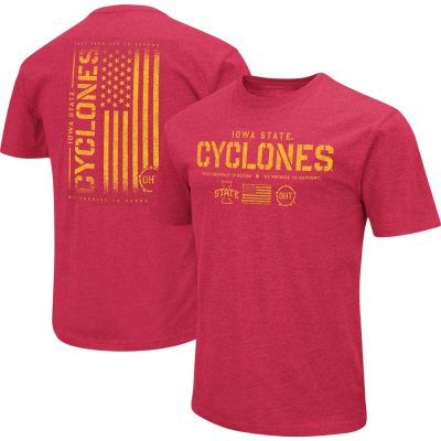 Iowa State Cyclones Colosseum OHT Military Appreciation Flag 2.0 T-Shirt - Cardinal