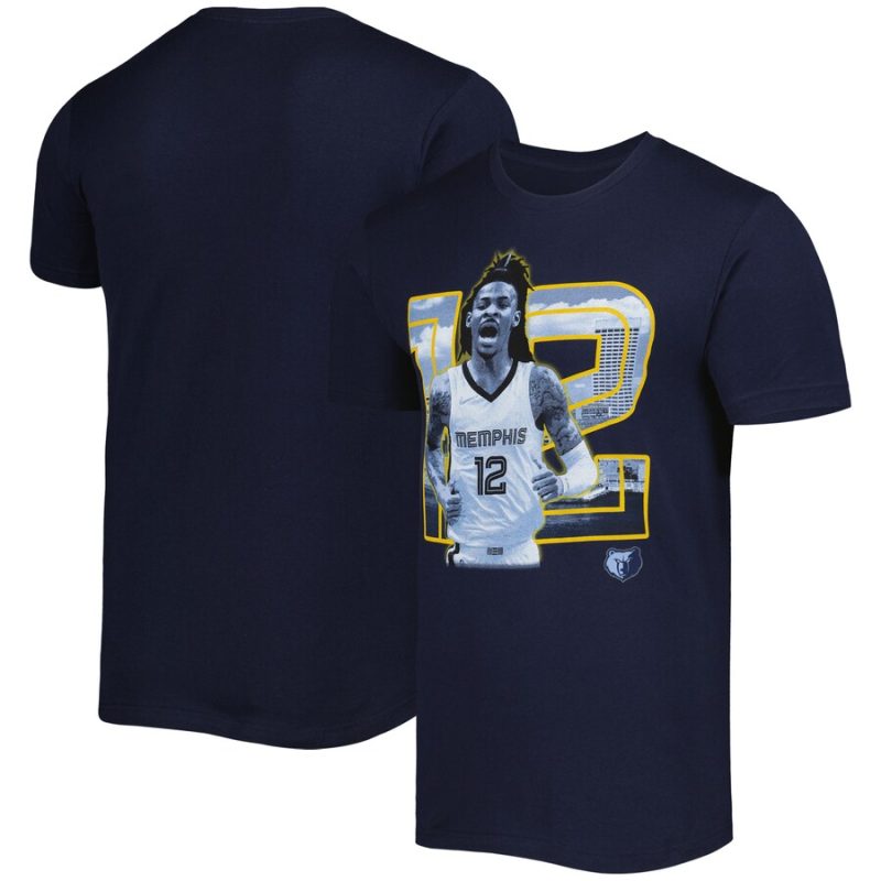 Ja Morant Memphis Grizzlies Stadium Essentials Unisex Player Skyline T-Shirt - Navy