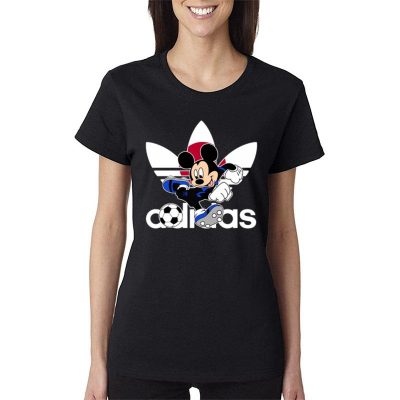 Japan Football Mickey Mouse Adidas Women Lady T-Shirt