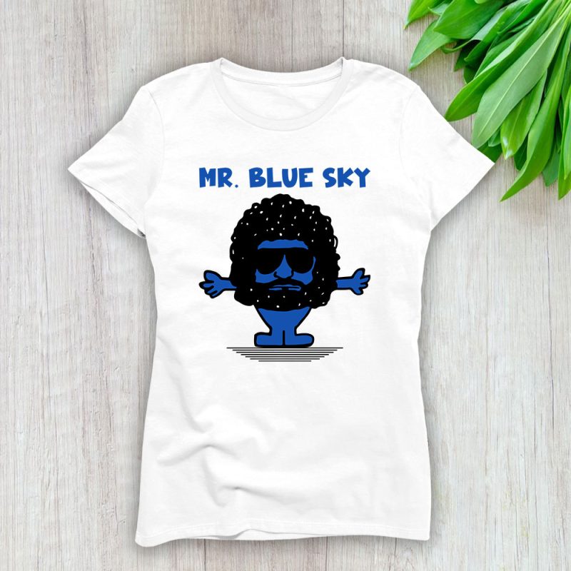 Jeff Lynnes Elo Mr Blue Sky Song Out Of The Blue Album Lady T-Shirt Women Tee For Fans TLT2521